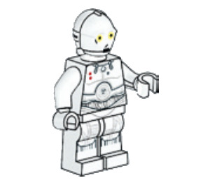 LEGO K-3PO jossa Printed Pää ja Jalat Minihahmo