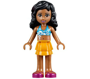 LEGO Kate, Bright Light Orange Layered Skirt, Dark Azure Bikini Top Minifigure