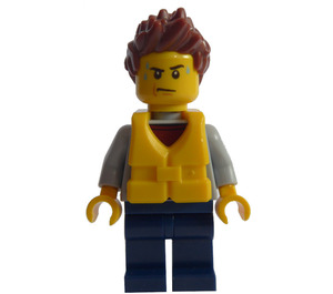 LEGO Kayaker mit Reddish Braun Spiky Haar Minifigur