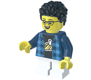 LEGO Kid med Dark Blå Plaid Skjorte Minifigur