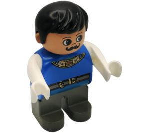 LEGO King met dark Grijs Poten en Blauw Top Duplo Figuur