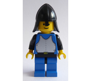 LEGO Knight with Breastplate, Blue Tunic and Legs, Black Arms and Hips, and Nect Protector Helmet Minifigure
