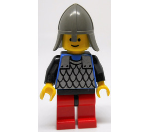 LEGO Knight mit Chainmail, Schwarz Hüften, rot Beine und Neck Protector Helm Minifigur