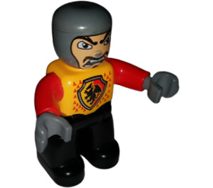 LEGO Knight with Orange Chest Shouting Face Duplo Figure