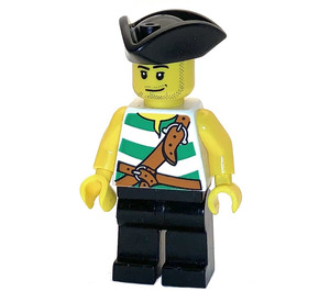LEGO Kraken Attackin' Pirate mit Green und Weiß Striped Shirt Minifigur