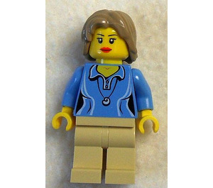 LEGO Lady met Blauw Polo Shirt en Shell Necklace minifiguur