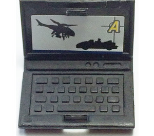 LEGO Laptop mit Helicopter und Auto Targeting Screen Aufkleber (18659 / 62698)