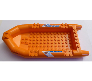 LEGO Large Dinghy 22 x 10 x 3 with 'RB-24', Coast Guard Logo Sticker (62812)