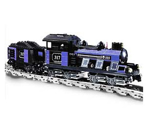 LEGO Large Train Engine and Tender with Blue Bricks