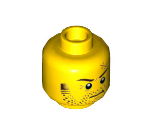 LEGO Larry the Barista Minifigure Head (Recessed Solid Stud) (3626 / 47909)