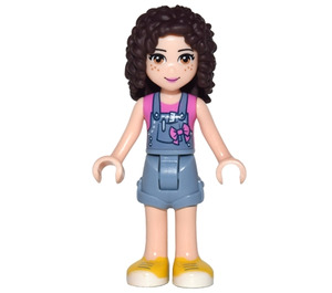 LEGO Laurie med Denim Overall Skjørt og Dark Rosa Topp Minifigur