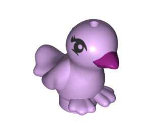 LEGO Lavender Bird with Feet Seperate with Purple Beak and Black Eyes (24600)