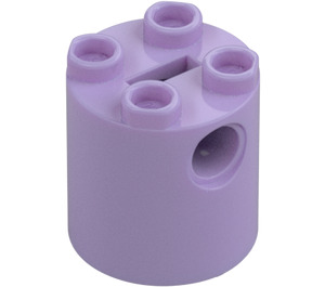 LEGO Lavender Brick 2 x 2 x 2 Round with Bottom Axle Holder 'x' Shape '+' Orientation (30361)