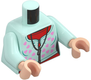 LEGO Lavendel Brun med Akva Top Minifig Torso (973 / 76382)