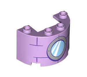 LEGO Lavender Cylinder 2 x 4 x 2 Half with Window (24593 / 102229)