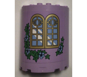 LEGO Lavender Cylinder 3 x 6 x 6 Half with Tower Sticker (35347)