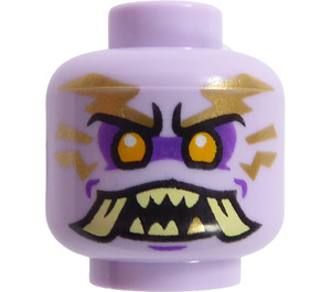 LEGO Lavendel Kopf mit Gold Tattoos und Open Mouth mit Tusks (Einbau-Vollbolzen) (3626 / 71438)