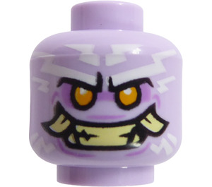 LEGO Lavendel Kopf mit Weiß Tattoos und Smile mit Tusks (Einbau-Vollbolzen) (3626)