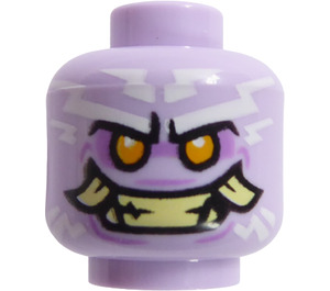 LEGO Lavendel Hoofd met Wit Tattoos en Smile met Tusks (Verzonken solide nop) (3626 / 71226)