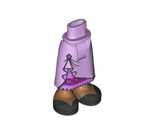 LEGO Lavande Hanche avec Medium Skirt avec Pinned En haut Purple Skirt (59794)