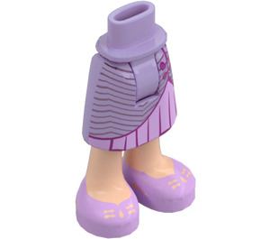 LEGO Lavanda Fianco con Mid Length Gonna con Bright Rosa Underskirt e Lavanda Shoes (110193)