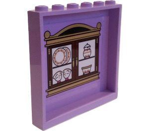 LEGO Lavender Panel 1 x 6 x 5 with China Cabinet Sticker (59349)