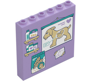 LEGO Lavender Panel 1 x 6 x 5 with Goat Diagram (59349 / 105936)