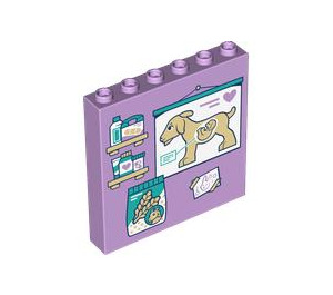 LEGO Lavender Panel 1 x 6 x 5 with Goat Diagram (59349 / 105936)