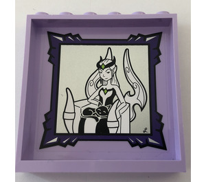 LEGO Lavender Panel 1 x 6 x 5 with Portrait of Elves Ragana and Cat Jynx Sticker (59349)