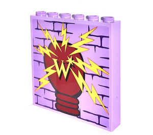 LEGO Lavender Panel 1 x 6 x 5 with "W" on Kettle with lightnings  Sticker (59349)