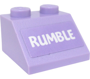 LEGO Lavender Slope 2 x 2 (45°) with "Rumble" Name Plate Sticker (3039)