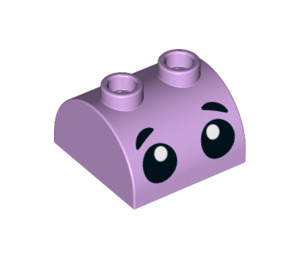 LEGO Lavender Slope 2 x 2 Curved with 2 Studs on Top with Eyes and Eyebrows (30165 / 57428)