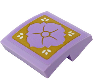 LEGO Lavender Slope 2 x 2 Curved with Lavender Flower and Gold Decoration Sticker (15068)