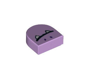 LEGO Lavender Tile 1 x 1 Half Oval with Face with Teeth (24246 / 77990)