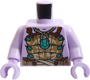 LEGO Lavanda Torso con Tostado oscuro Armadura y Celeste oscuro Jewel y Picos (973 / 76382)