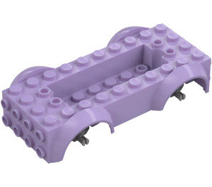 LEGO Lavender Vehicle Base with Medium Stone Gray Wheel Holders (1813 / 12622)