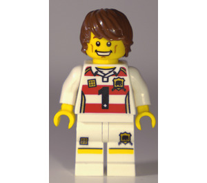 LEGO Lego Brand Store Male, Rugby Shirt mit Schwarz Number '1' Minifigur