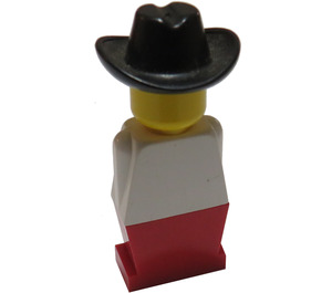 LEGO Legoland Old Type (Rood Poten, Wit Torso, Zwart Cowboy Hoed) minifiguur