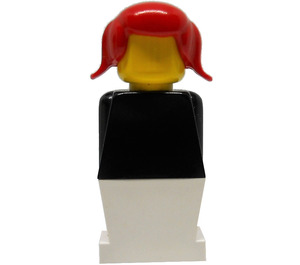 LEGO Legoland Old Type (Bílá Nohy, Černá Trup, Červená Pigtails) Minifigurka