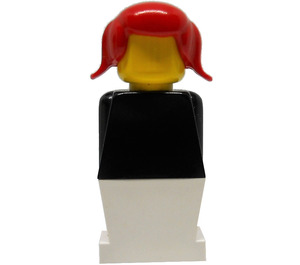 LEGO Legoland Old Type (Wit Poten, Zwart Torso, Rood Pigtails) minifiguur