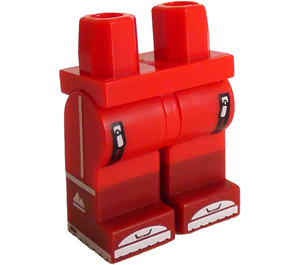 LEGO Legs with  zipped Pockets, Dark Red Boots and White Soles (3815)