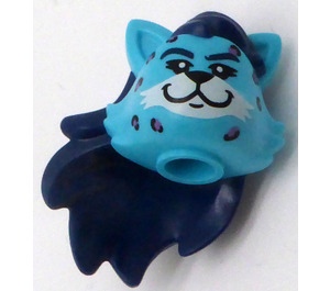 LEGO Leopard Head with Long Dark Blue Hair