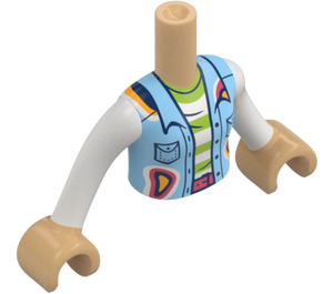 LEGO Liann (Blue Jacket over White/Lime Top) Friends Torso (73141 / 92456)