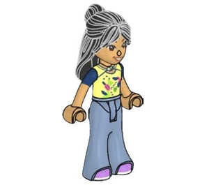 LEGO Liann with Light Yellow Patterned Top and Flares Minifigure