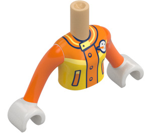 LEGO Liann with Orange and Yellow Flare Jumpsuit Friends Torso (73141 / 92456)