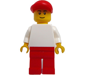 LEGO Reddingsbrigade, Mannelijk met Rood Poten, Rood Pet Minifiguur