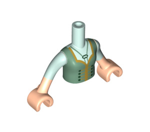 LEGO Lyse-Aqua Anna med Grøn Kjole Friends Torso (35677 / 92456)