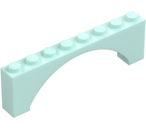 LEGO Ljus Aqua Båge 1 x 8 x 2 Upphöjd, tunn topp utan förstärkt undersida (16577 / 40296)