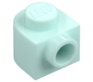 LEGO Licht aqua Steen 1 x 1 x 0.7 Rond met Zijknop (3386)