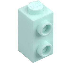 LEGO Helles Aqua Stein 1 x 1 x 1.6 mit Zwei Seitennoppen (32952)